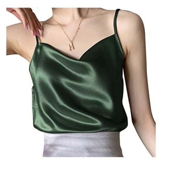 Women's Silk Tank Top Ladies V-Neck Camisole - Picture 2 of 9